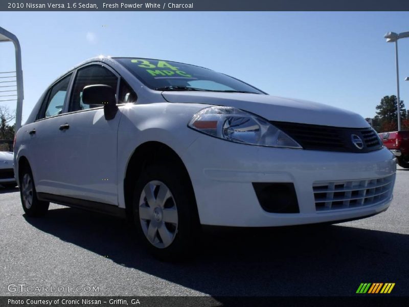 Fresh Powder White / Charcoal 2010 Nissan Versa 1.6 Sedan