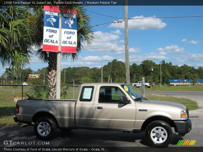Pueblo Gold Metallic / Medium Pebble Tan 2008 Ford Ranger XL SuperCab