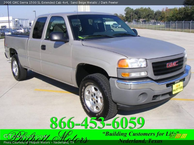 Sand Beige Metallic / Dark Pewter 2006 GMC Sierra 1500 SL Extended Cab 4x4