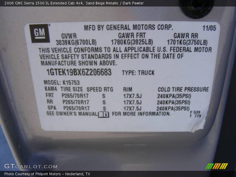 Sand Beige Metallic / Dark Pewter 2006 GMC Sierra 1500 SL Extended Cab 4x4