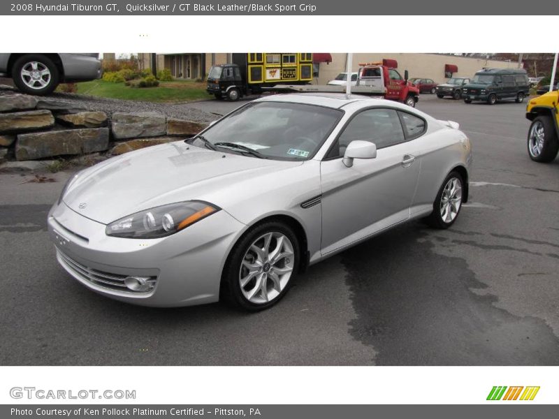 Quicksilver / GT Black Leather/Black Sport Grip 2008 Hyundai Tiburon GT