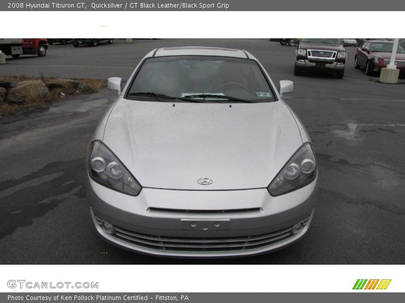 Quicksilver / GT Black Leather/Black Sport Grip 2008 Hyundai Tiburon GT