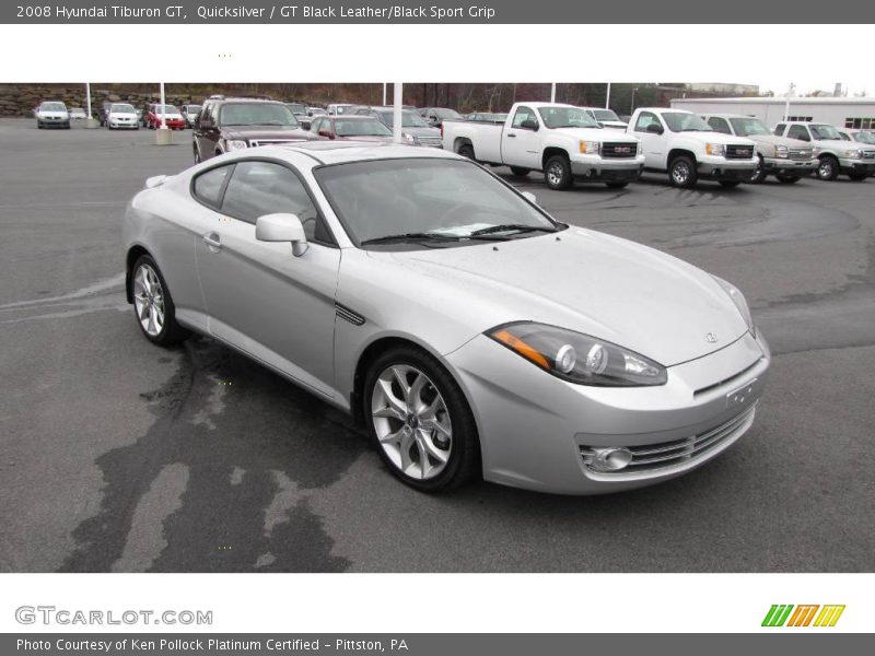 Quicksilver / GT Black Leather/Black Sport Grip 2008 Hyundai Tiburon GT