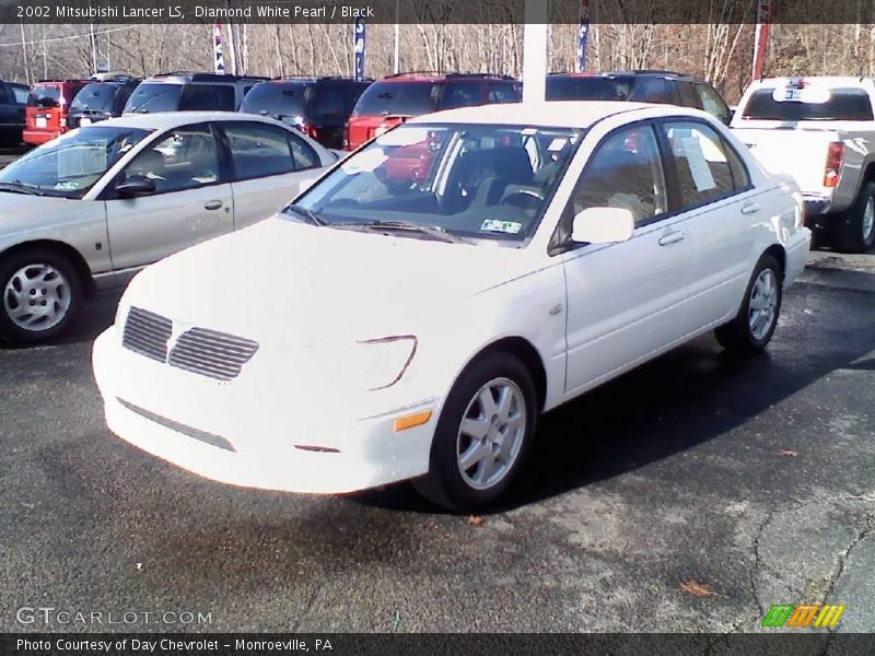 Diamond White Pearl / Black 2002 Mitsubishi Lancer LS