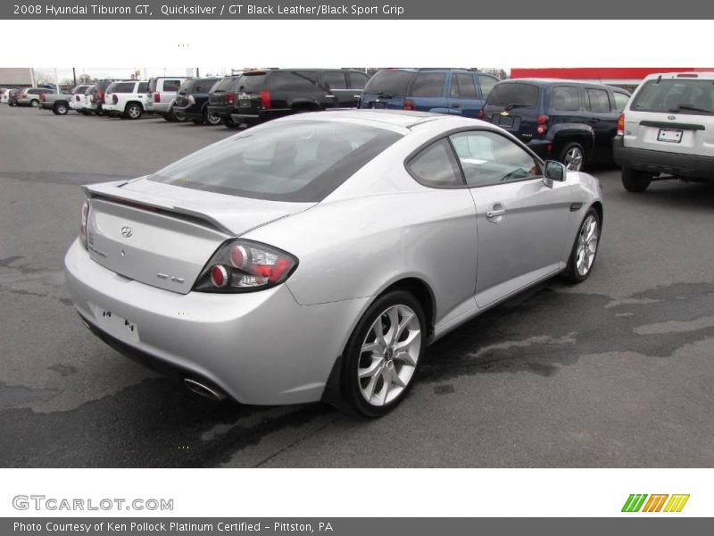 Quicksilver / GT Black Leather/Black Sport Grip 2008 Hyundai Tiburon GT