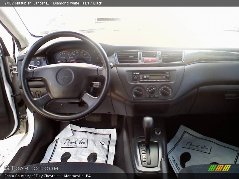 Diamond White Pearl / Black 2002 Mitsubishi Lancer LS