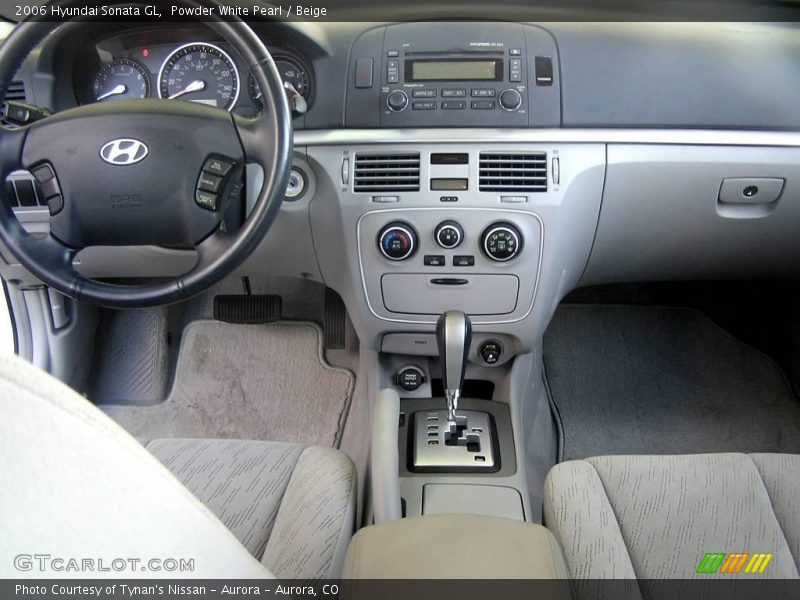 Powder White Pearl / Beige 2006 Hyundai Sonata GL