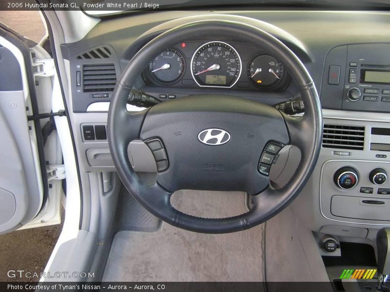 Powder White Pearl / Beige 2006 Hyundai Sonata GL