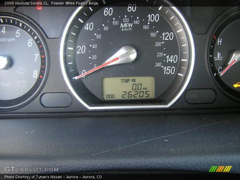 Powder White Pearl / Beige 2006 Hyundai Sonata GL