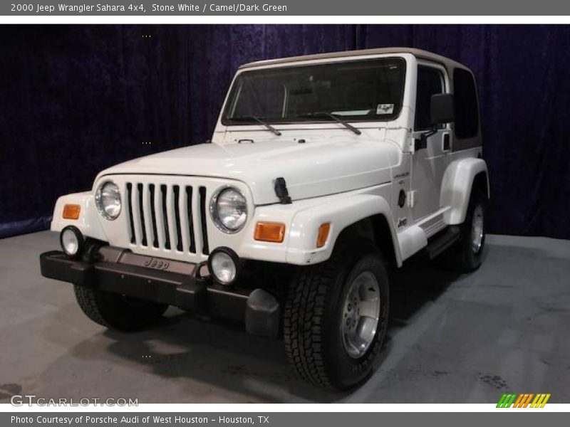 Stone White / Camel/Dark Green 2000 Jeep Wrangler Sahara 4x4
