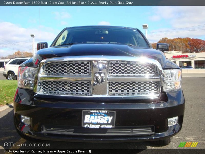 Brilliant Black Crystal Pearl / Dark Slate Gray 2009 Dodge Ram 1500 Sport Crew Cab