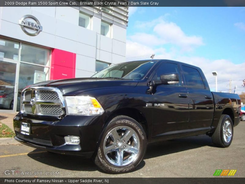 Brilliant Black Crystal Pearl / Dark Slate Gray 2009 Dodge Ram 1500 Sport Crew Cab