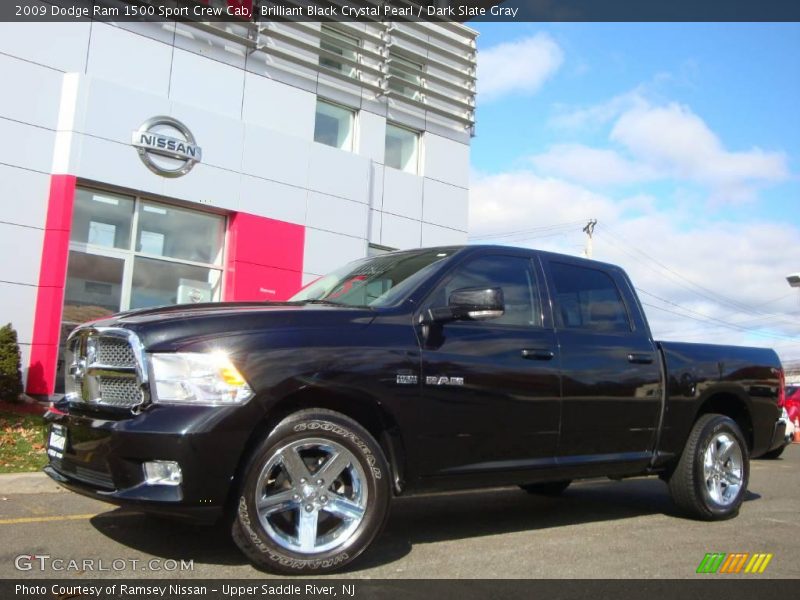 Brilliant Black Crystal Pearl / Dark Slate Gray 2009 Dodge Ram 1500 Sport Crew Cab