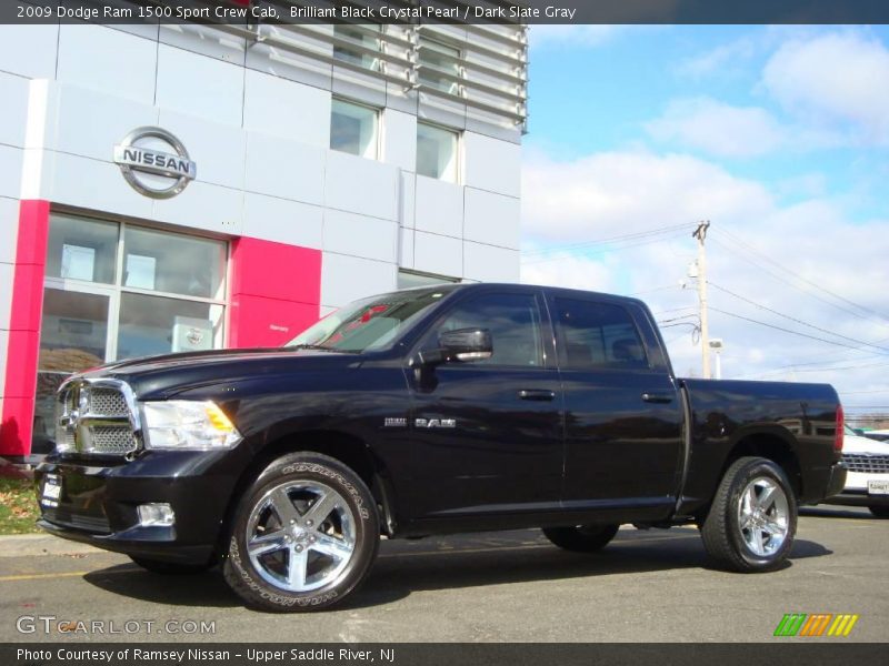 Brilliant Black Crystal Pearl / Dark Slate Gray 2009 Dodge Ram 1500 Sport Crew Cab