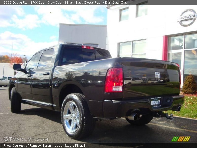 Brilliant Black Crystal Pearl / Dark Slate Gray 2009 Dodge Ram 1500 Sport Crew Cab