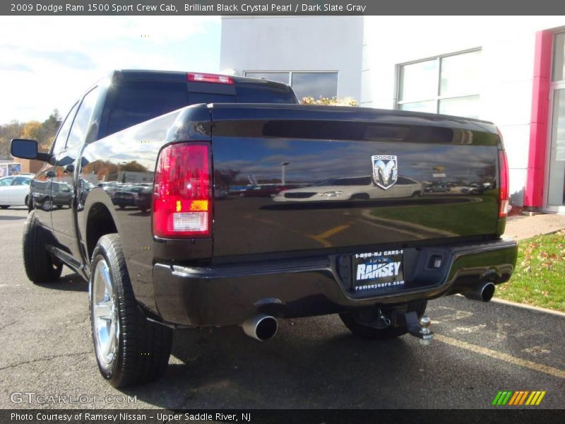 Brilliant Black Crystal Pearl / Dark Slate Gray 2009 Dodge Ram 1500 Sport Crew Cab