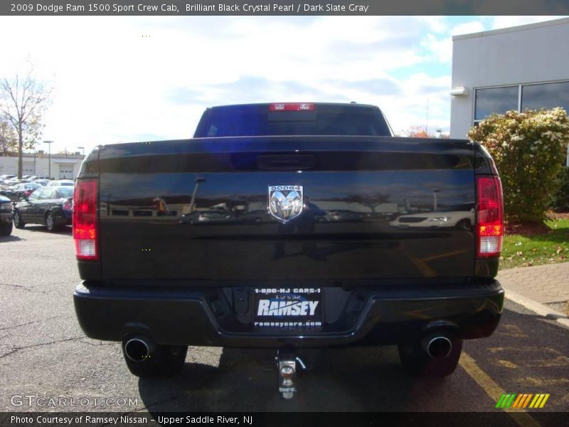 Brilliant Black Crystal Pearl / Dark Slate Gray 2009 Dodge Ram 1500 Sport Crew Cab
