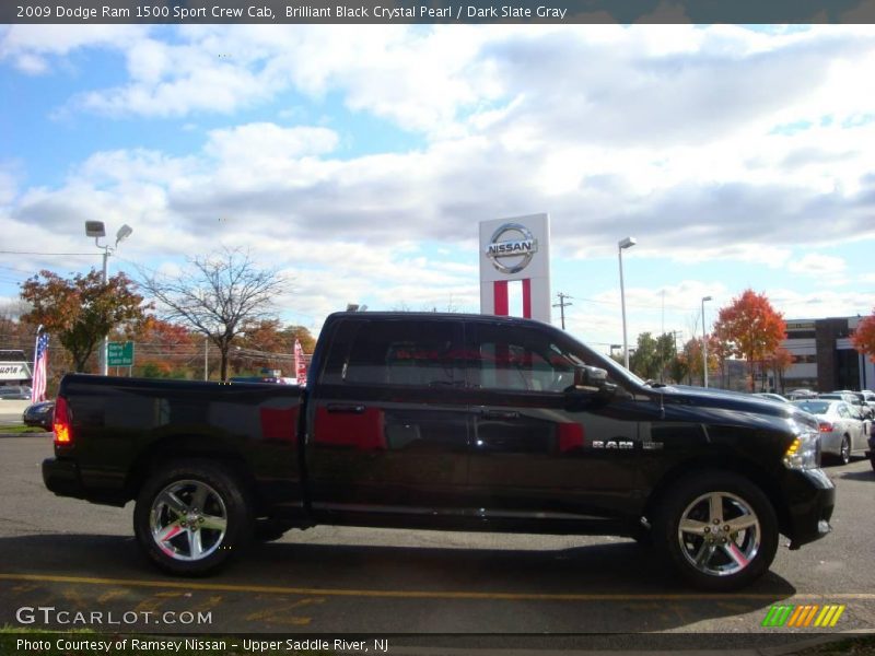 Brilliant Black Crystal Pearl / Dark Slate Gray 2009 Dodge Ram 1500 Sport Crew Cab