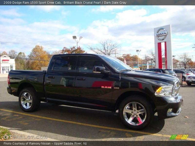 Brilliant Black Crystal Pearl / Dark Slate Gray 2009 Dodge Ram 1500 Sport Crew Cab
