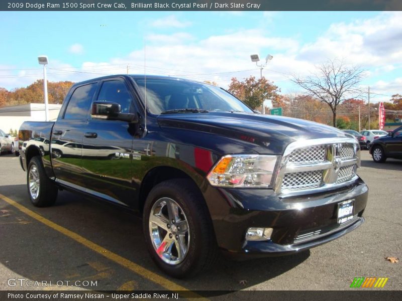 Brilliant Black Crystal Pearl / Dark Slate Gray 2009 Dodge Ram 1500 Sport Crew Cab