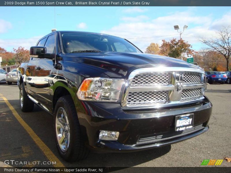 Brilliant Black Crystal Pearl / Dark Slate Gray 2009 Dodge Ram 1500 Sport Crew Cab