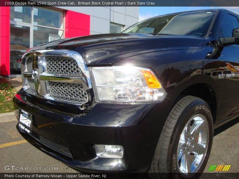 Brilliant Black Crystal Pearl / Dark Slate Gray 2009 Dodge Ram 1500 Sport Crew Cab