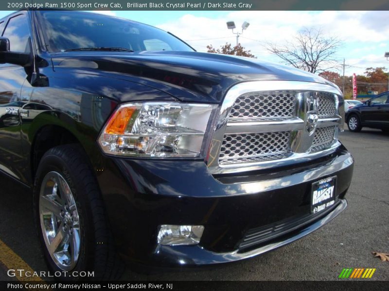 Brilliant Black Crystal Pearl / Dark Slate Gray 2009 Dodge Ram 1500 Sport Crew Cab