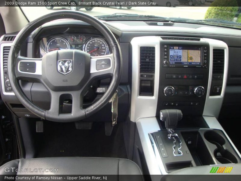 Brilliant Black Crystal Pearl / Dark Slate Gray 2009 Dodge Ram 1500 Sport Crew Cab