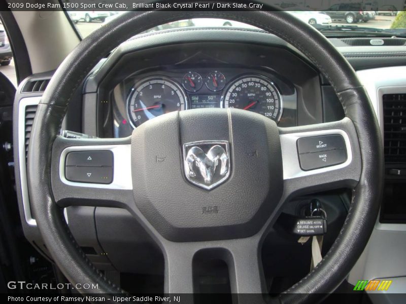 Brilliant Black Crystal Pearl / Dark Slate Gray 2009 Dodge Ram 1500 Sport Crew Cab