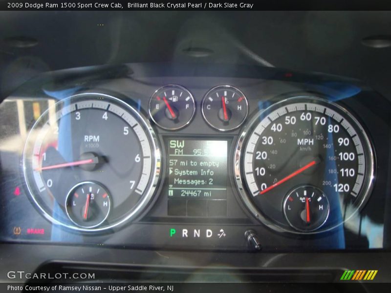 Brilliant Black Crystal Pearl / Dark Slate Gray 2009 Dodge Ram 1500 Sport Crew Cab
