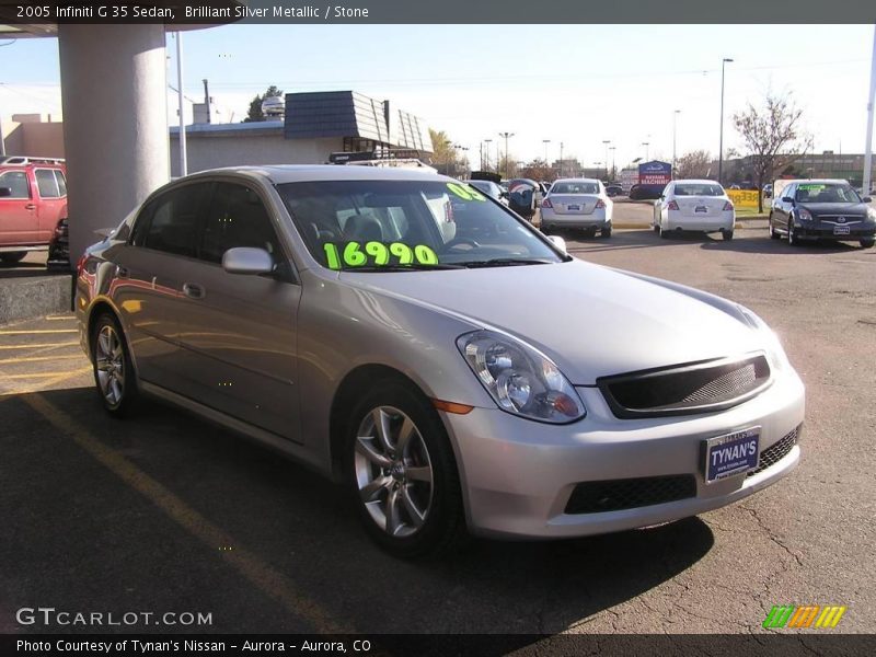 Brilliant Silver Metallic / Stone 2005 Infiniti G 35 Sedan