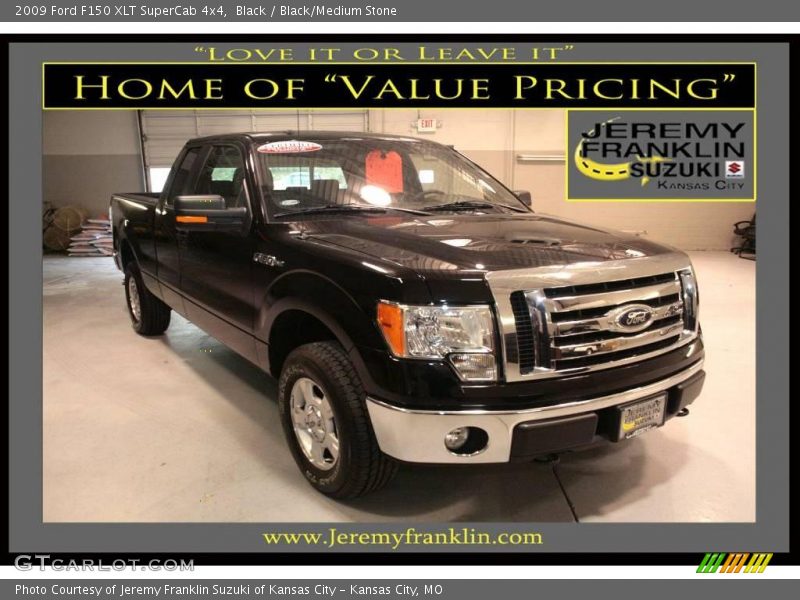 Black / Black/Medium Stone 2009 Ford F150 XLT SuperCab 4x4