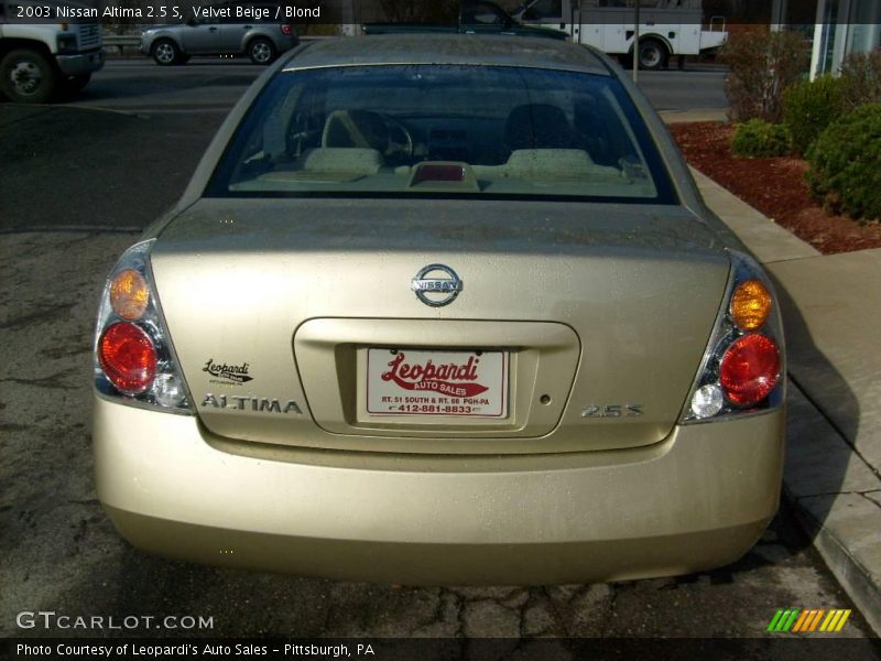 Velvet Beige / Blond 2003 Nissan Altima 2.5 S