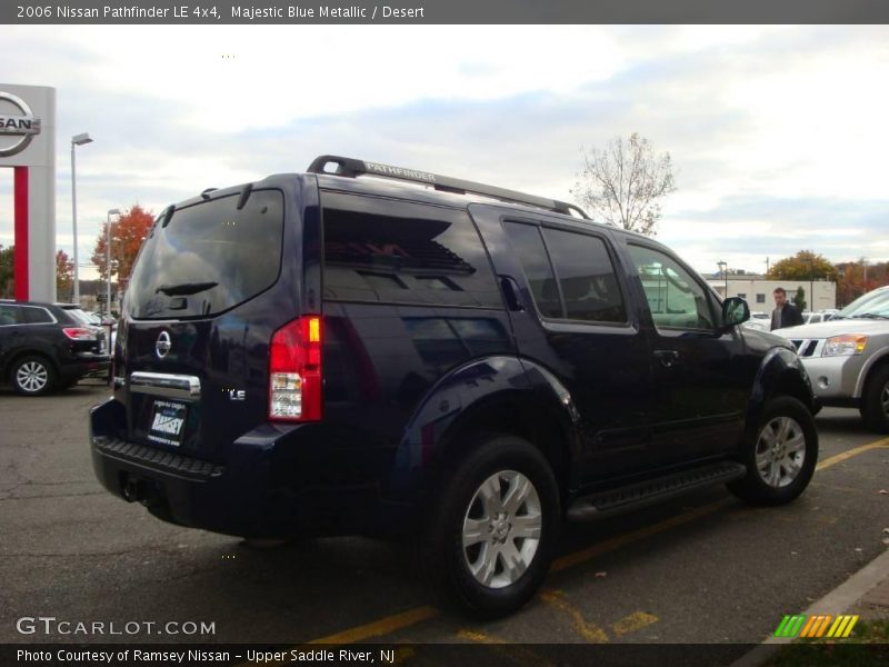 Majestic Blue Metallic / Desert 2006 Nissan Pathfinder LE 4x4