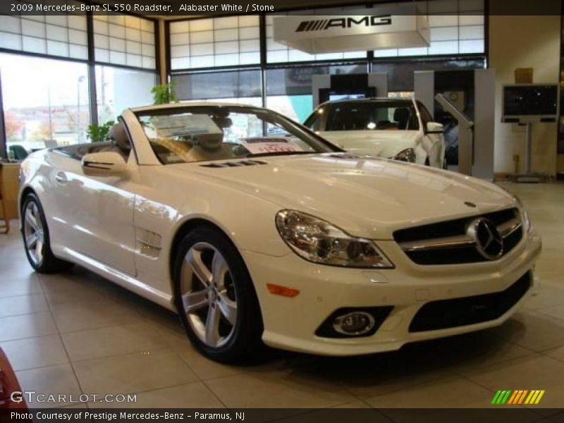 Alabaster White / Stone 2009 Mercedes-Benz SL 550 Roadster