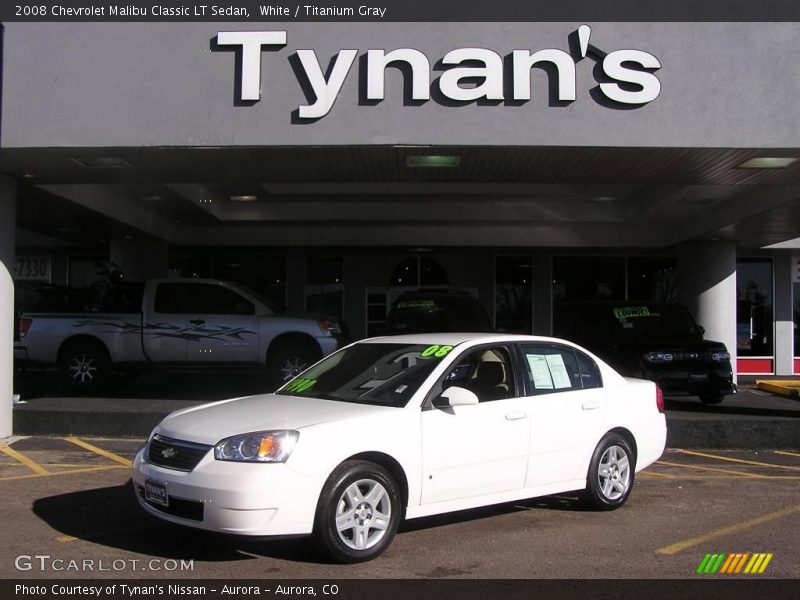 White / Titanium Gray 2008 Chevrolet Malibu Classic LT Sedan