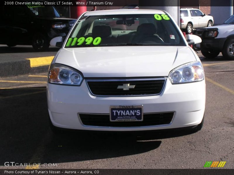 White / Titanium Gray 2008 Chevrolet Malibu Classic LT Sedan