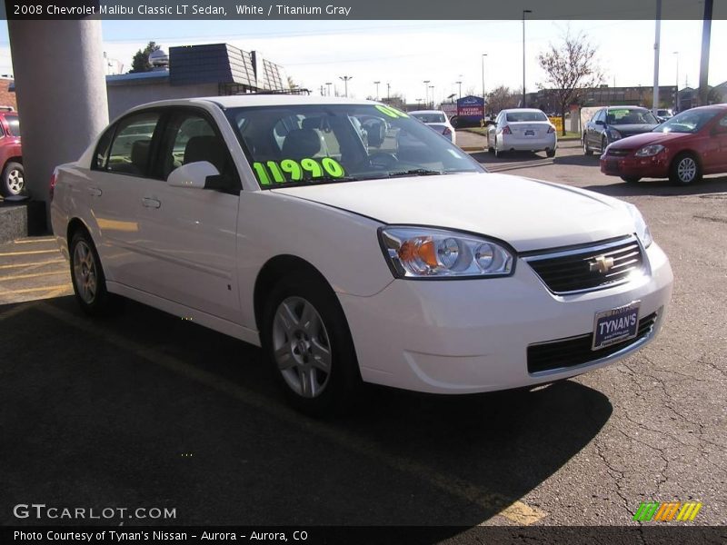 White / Titanium Gray 2008 Chevrolet Malibu Classic LT Sedan