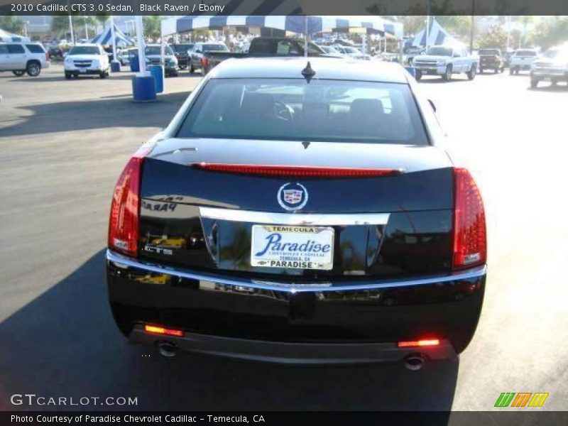 Black Raven / Ebony 2010 Cadillac CTS 3.0 Sedan