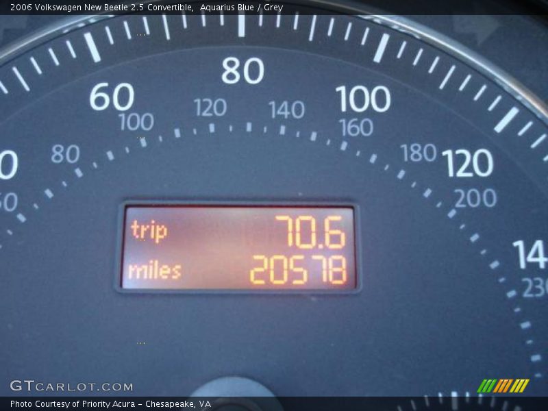 Aquarius Blue / Grey 2006 Volkswagen New Beetle 2.5 Convertible