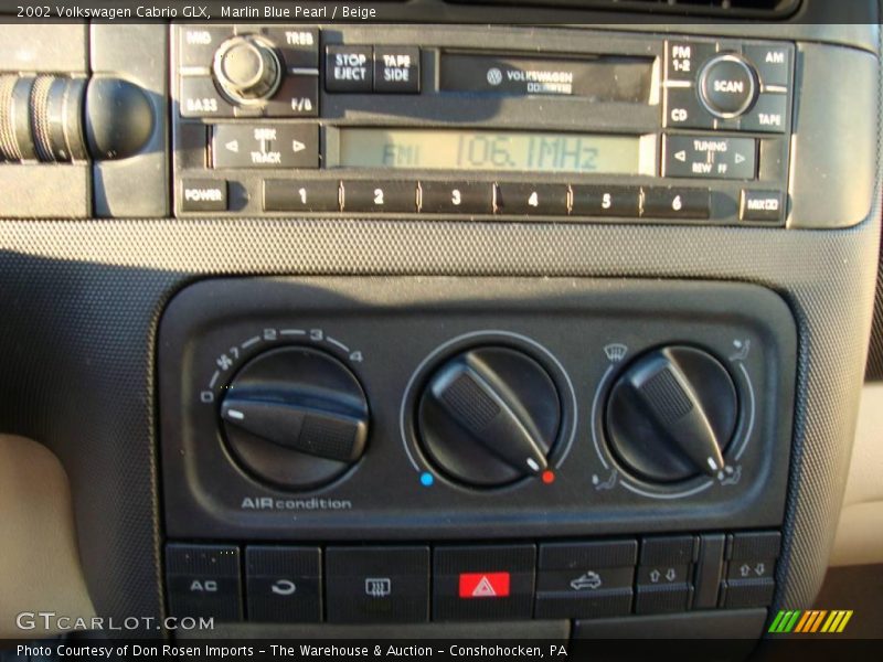 Marlin Blue Pearl / Beige 2002 Volkswagen Cabrio GLX