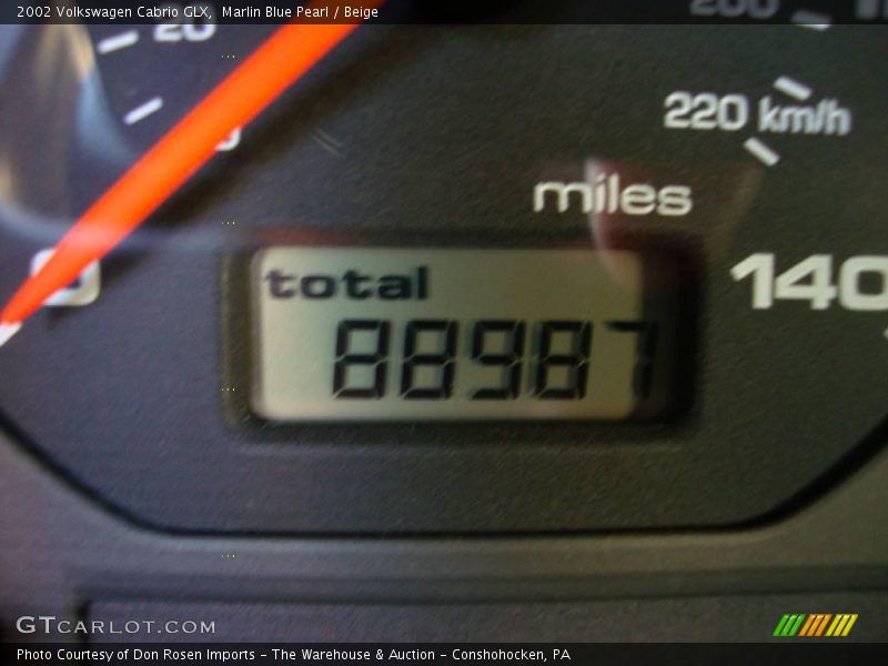 Marlin Blue Pearl / Beige 2002 Volkswagen Cabrio GLX