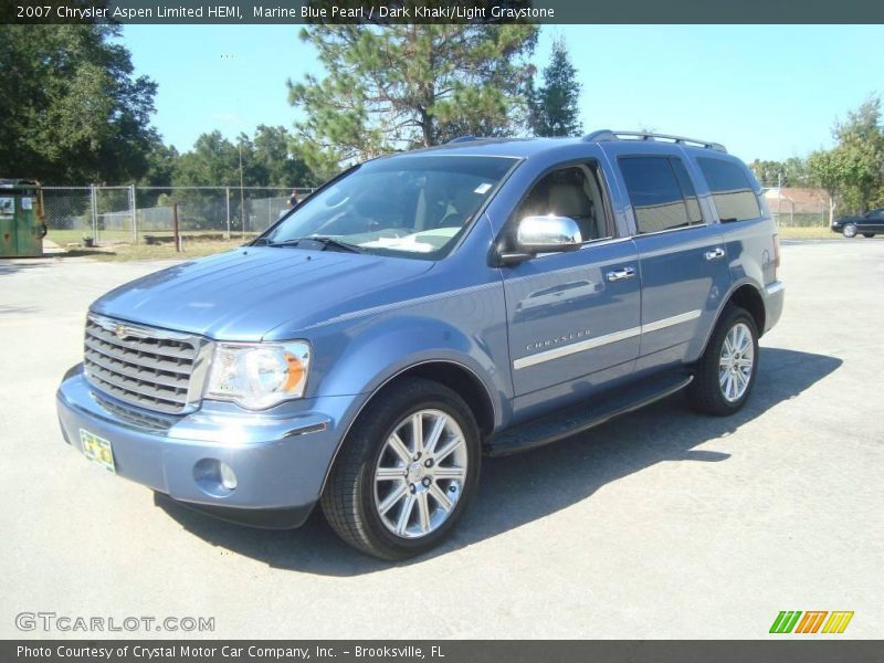 Marine Blue Pearl / Dark Khaki/Light Graystone 2007 Chrysler Aspen Limited HEMI