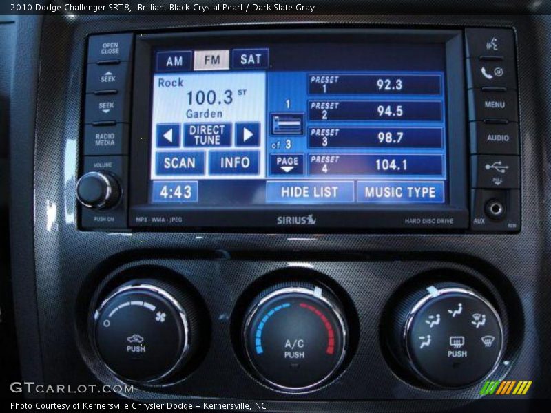 Brilliant Black Crystal Pearl / Dark Slate Gray 2010 Dodge Challenger SRT8