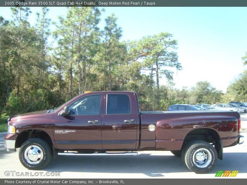 Deep Molten Red Pearl / Taupe 2005 Dodge Ram 3500 SLT Quad Cab 4x4 Dually