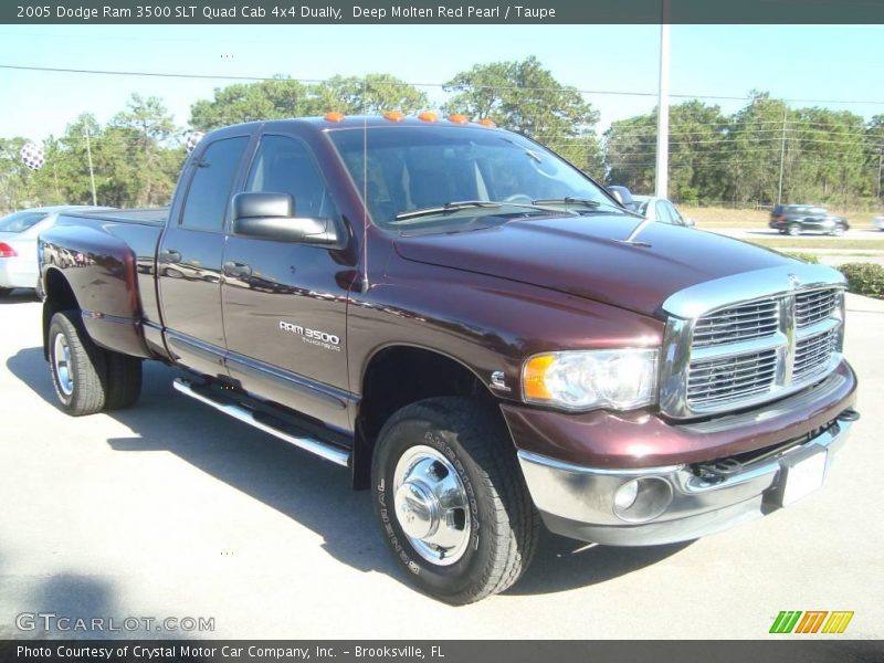 Deep Molten Red Pearl / Taupe 2005 Dodge Ram 3500 SLT Quad Cab 4x4 Dually