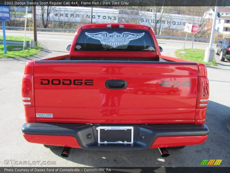 Flame Red / Dark Slate Gray 2002 Dodge Dakota Sport Regular Cab 4x4