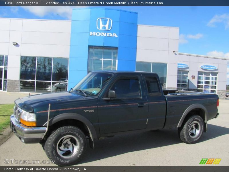Deep Emerald Green Metallic / Medium Prairie Tan 1998 Ford Ranger XLT Extended Cab 4x4