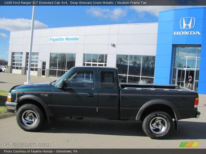 Deep Emerald Green Metallic / Medium Prairie Tan 1998 Ford Ranger XLT Extended Cab 4x4