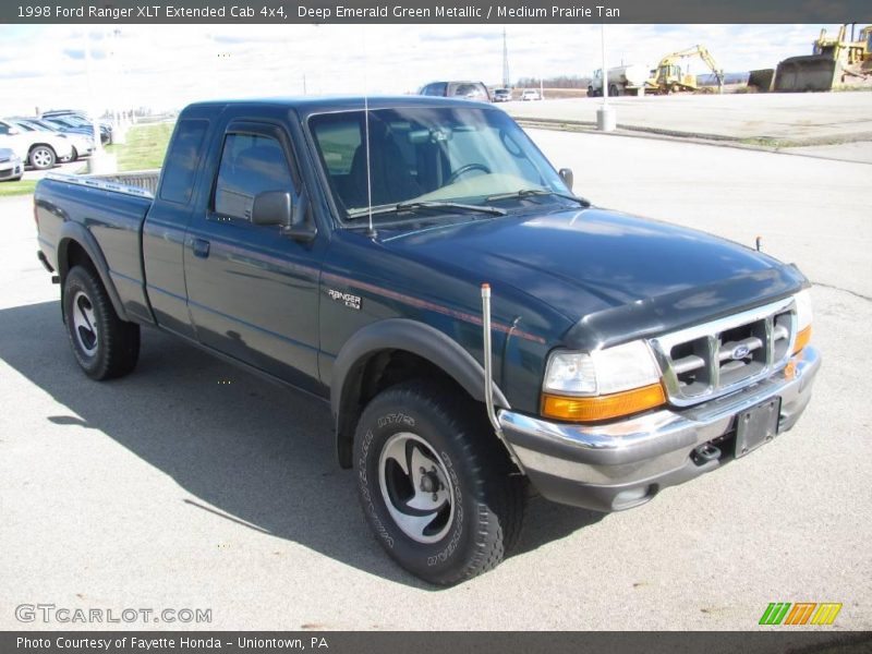 Deep Emerald Green Metallic / Medium Prairie Tan 1998 Ford Ranger XLT Extended Cab 4x4